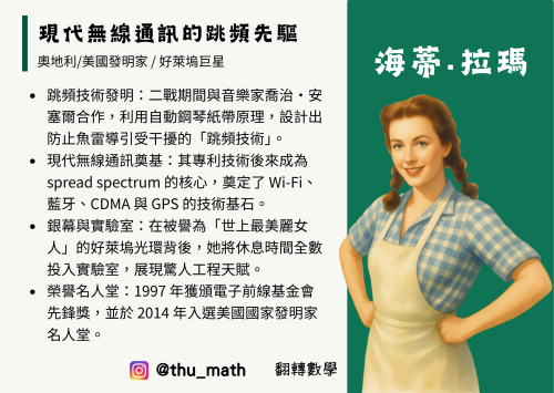 女性科學家－海蒂·拉瑪（Hedy Lamarr）