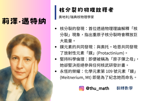 女性科學家－莉澤·邁特納（Lise Meitner）