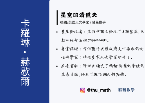 女性科學家-卡羅琳·赫歇爾(Caroline Herschel)